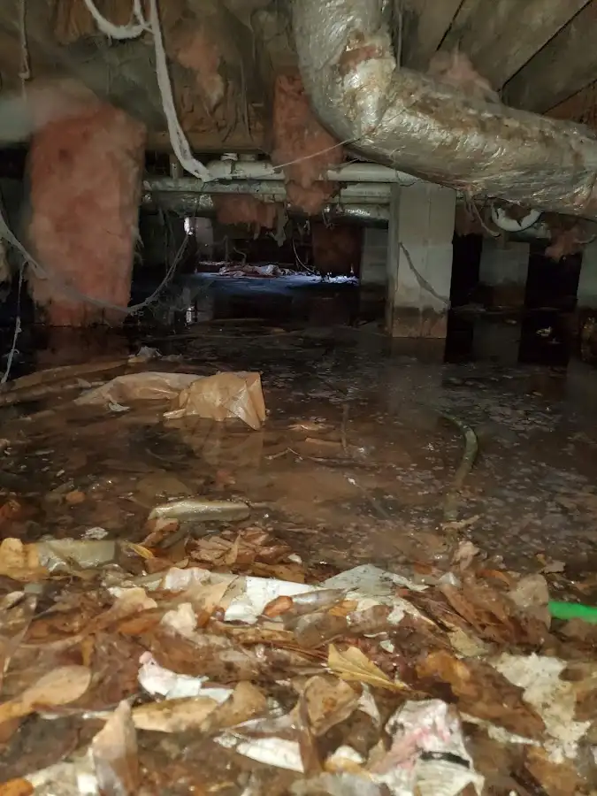 Crawl space flood assessment for Commercial Water Damage Restoration in Newton