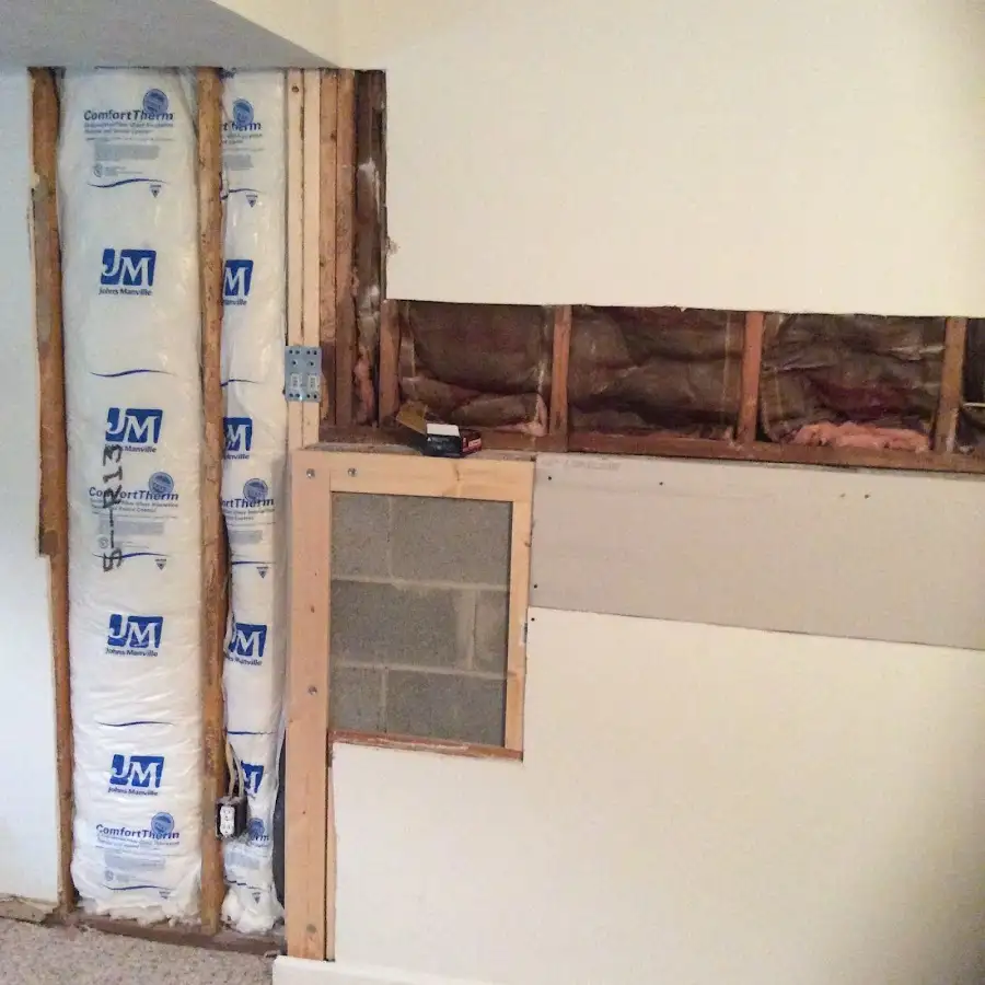 Wall insulation replacement during Basement Flood Cleanup in Newton